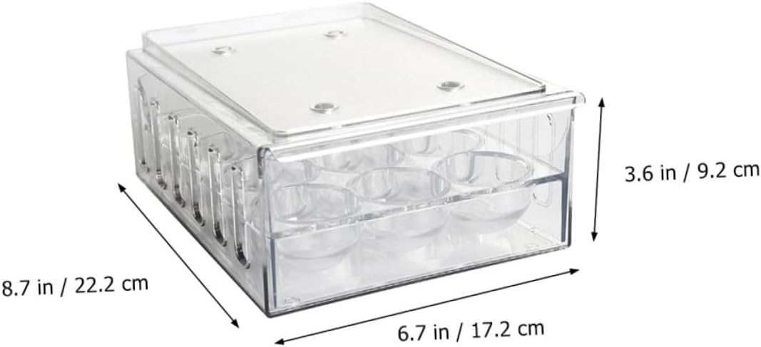 Refrigerator Egg Holder Bin Dual-layer Stackable Egg Organizer Drawer with Ventilated Compartments for Fridge Storage