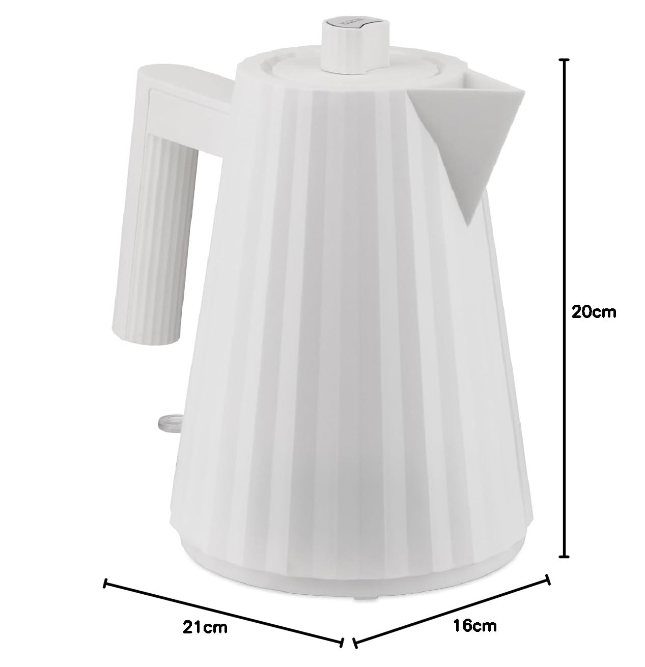 Alessi MDL06/1WUK Plissé, czajnik elektryczny z żywicy termoplastycznej, Biały, Wtyczka angielska, 2400W
