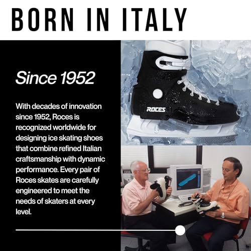 Roces Brit’s Women’s Ice Skates – Reinforced Synthetic Upper, Anatomic Padded Footbed & Stainless Steel Blade, Italian Figure Skates for Comfort & Performance, Modern Design - Check Black/White/Silver - image 7