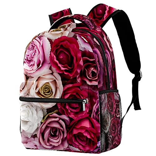 Sac à dos ordinateur portable grande capacité rose et multicolore pour fille et garçon