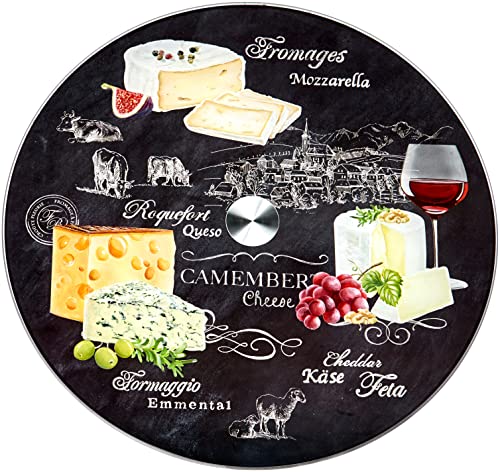 Easy Life 441WOCH Coffret Plateau Tournant, Verre, Noir, 32 cm, 32 x 32 x 2.5 cm, 1 Unité