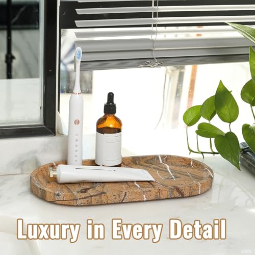 Image of Koville Indian Natural Marble Decorative Tray, 12 inchx6 inch - Countertop Organizer, Catchall for Perfume, Candles, Jewelry