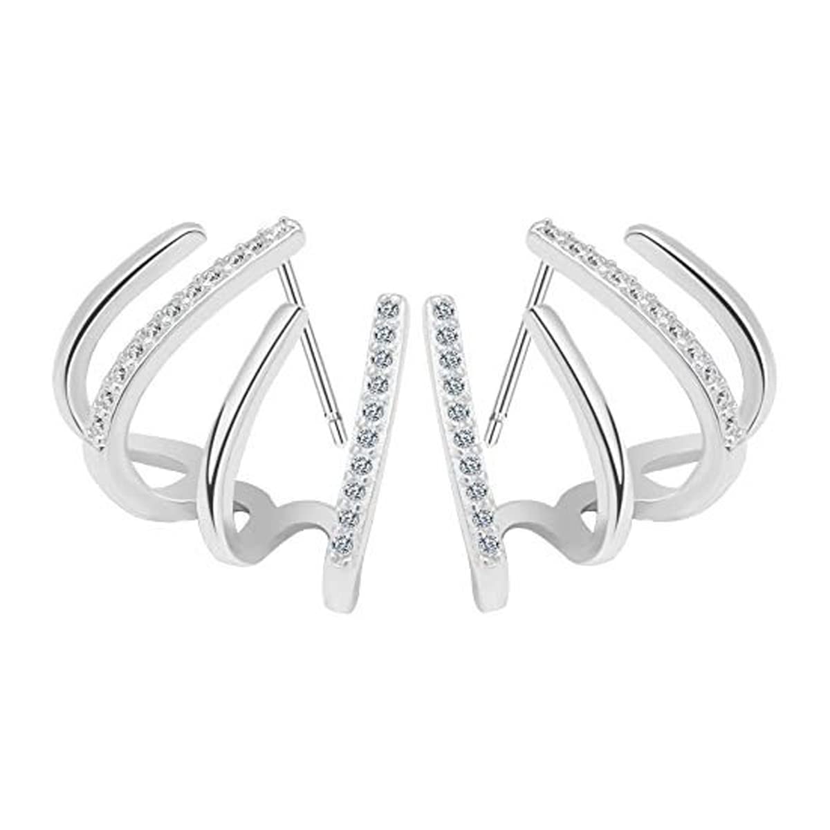 Jewels Galaxy Silver Plated Trendy Korean Earcuff with Claw Themed Stud Earrings (FMYN-ERG-35809) (B0C5RPF67P) Amazon Price History, Amazon Price Tracker