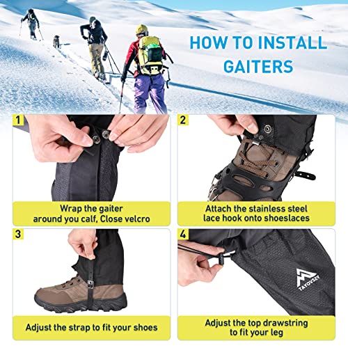 Gaiters-for-Hiking--Waterproof-and-Breathable-Leg-Gaiters-for-Women-and-Men-Boots-Adjustable-Lightweight-Shoes-Gaiters-for-Hunting-Hiking-Mountaineering-Snow-Gaiters-for-Hiking-Boots