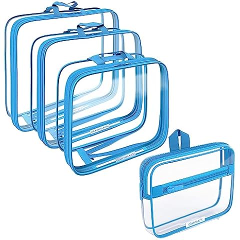 Olanmark TSA Approved Toiletry Bag - Clear Compression Packing Cubes 3 Set Cover