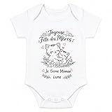Body bébé personnalisé Fête des Mères avec prénom – Motif chats mignons – Cadeau maman original – Manches courtes ou longues – 3 mois à 4 ans (Fête des mamans)