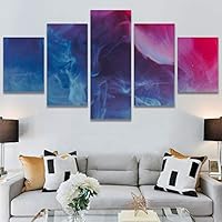 SIGNWIN 5 Panel Canvas Wall Art Modern Art 3D Abstract Abstract Brushstroke Contemporary Digital for Home Decorations Ready to Hang - 60