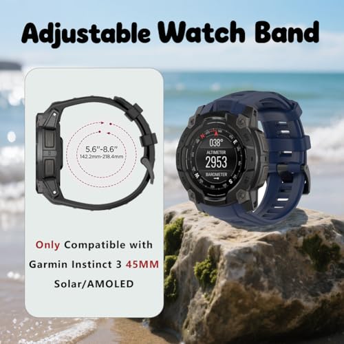Correa para Garmin Instinct 3 de silicona ajustable 45mm miniatura 2
