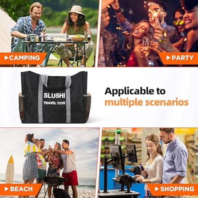 Travel Party Tote for Ninja Slushi Machine FS300 Series and FS299, Slushie Carrying Bag, Slushie Machine Accessories (Black)