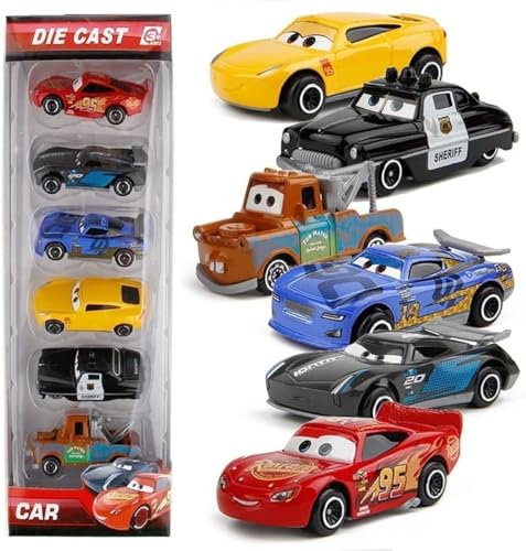 Mini Metal Die Cast Car Toy Play Set of 6 & 4, Free Wheel High Sp...