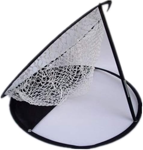 Miniatura 4 de shlutesoy Práctica de entrenamiento portátil de tiro de golf para practicar astillado, cesta de red duradera, portátil, plegable, color negro