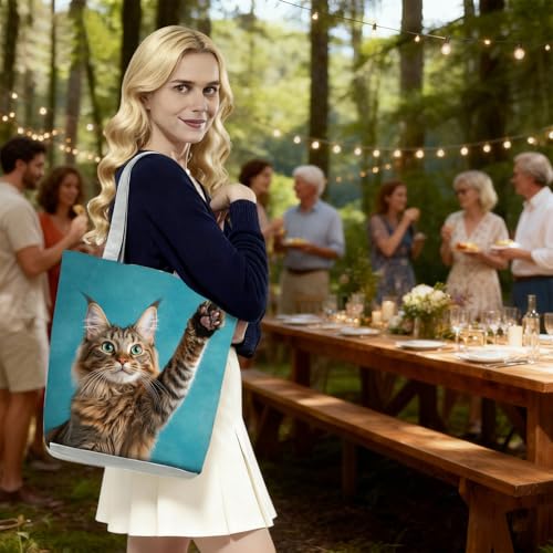 Bolso Tote con Estampado de Gato Maine Coon miniatura 5
