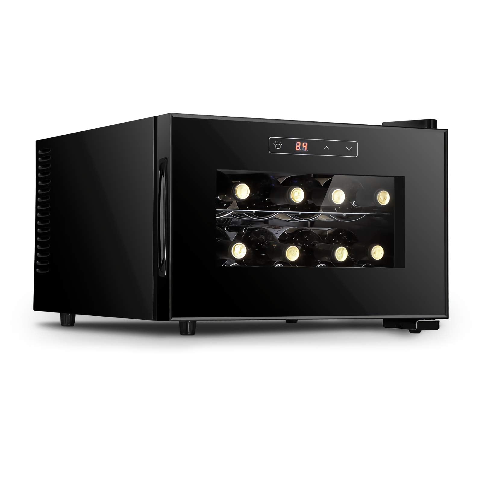 Cantinetta Per Vino Elettronica Orizzontale, Frigo Per Vino Rosso E Bianco Indipendente, Piccola Cantina Per Vino Da Bar Domestico Da 8 Bottiglie, Controllo Digitale, Porta In Vetro, Mini Frigorifero