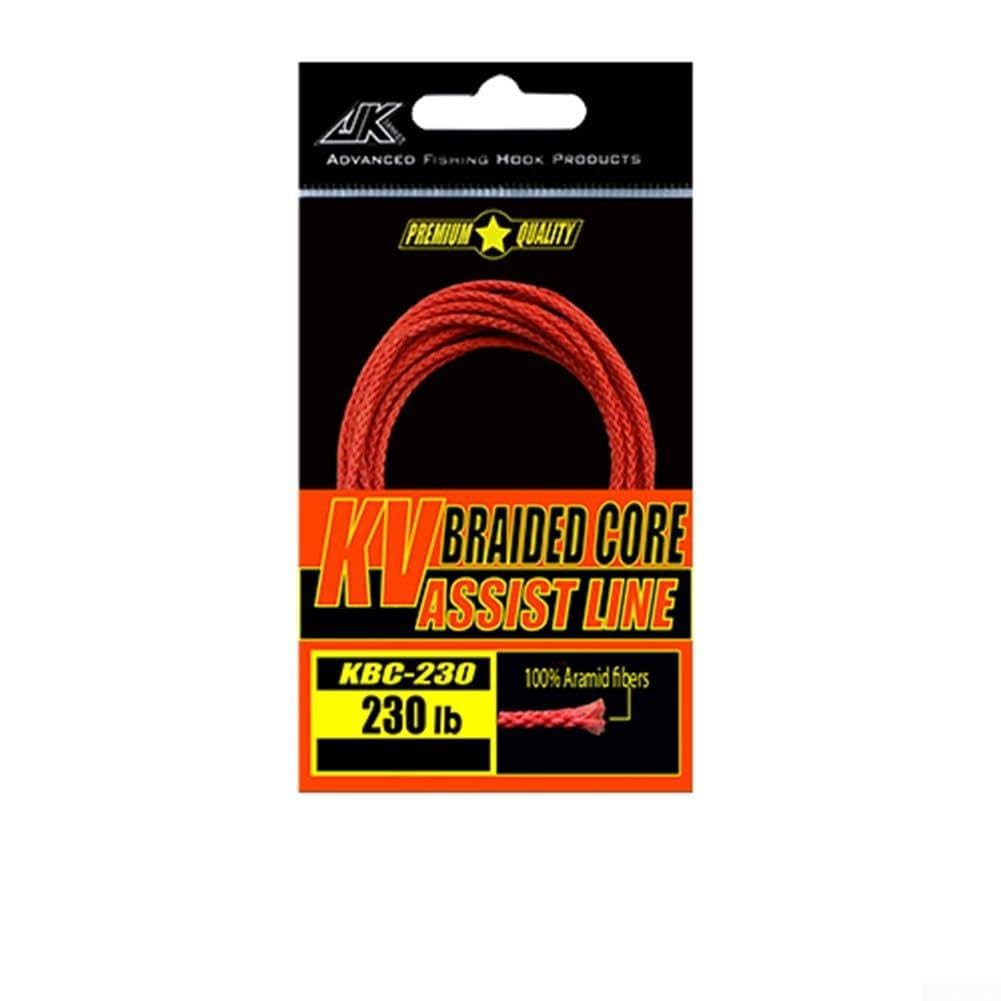PE Assist Line for Fishing Hook Binding – 8-Strand Hollow Core Rope Made of Aramid Fibers, High Cut Resistance & Low-Visibility Red, 100–310 LB