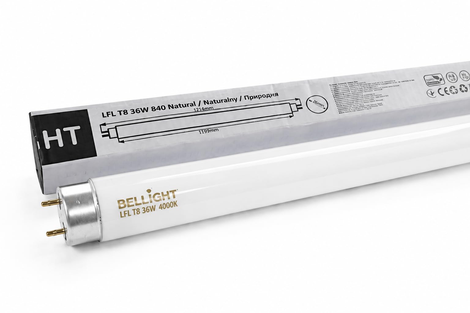 Pack 25x Tubo Fluorescente T8 36W | 4000K 840 Blanco Neutro | G13 120cm | Iluminación de Alta Potencia para Oficinas y Comercios sustituto Osram, Philips, Sylvania y otros.