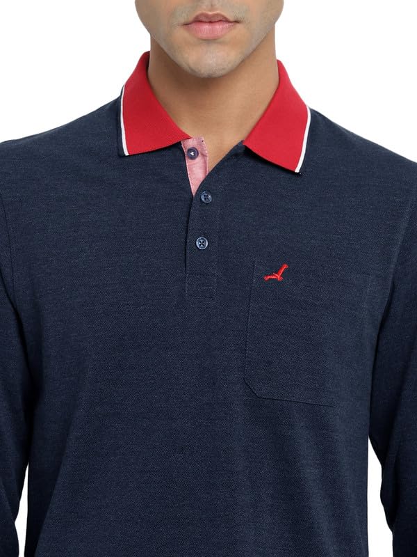 Image of AMERICAN CREW Full Sleeves Polo Collar T-Shirt with Pocket for Men
