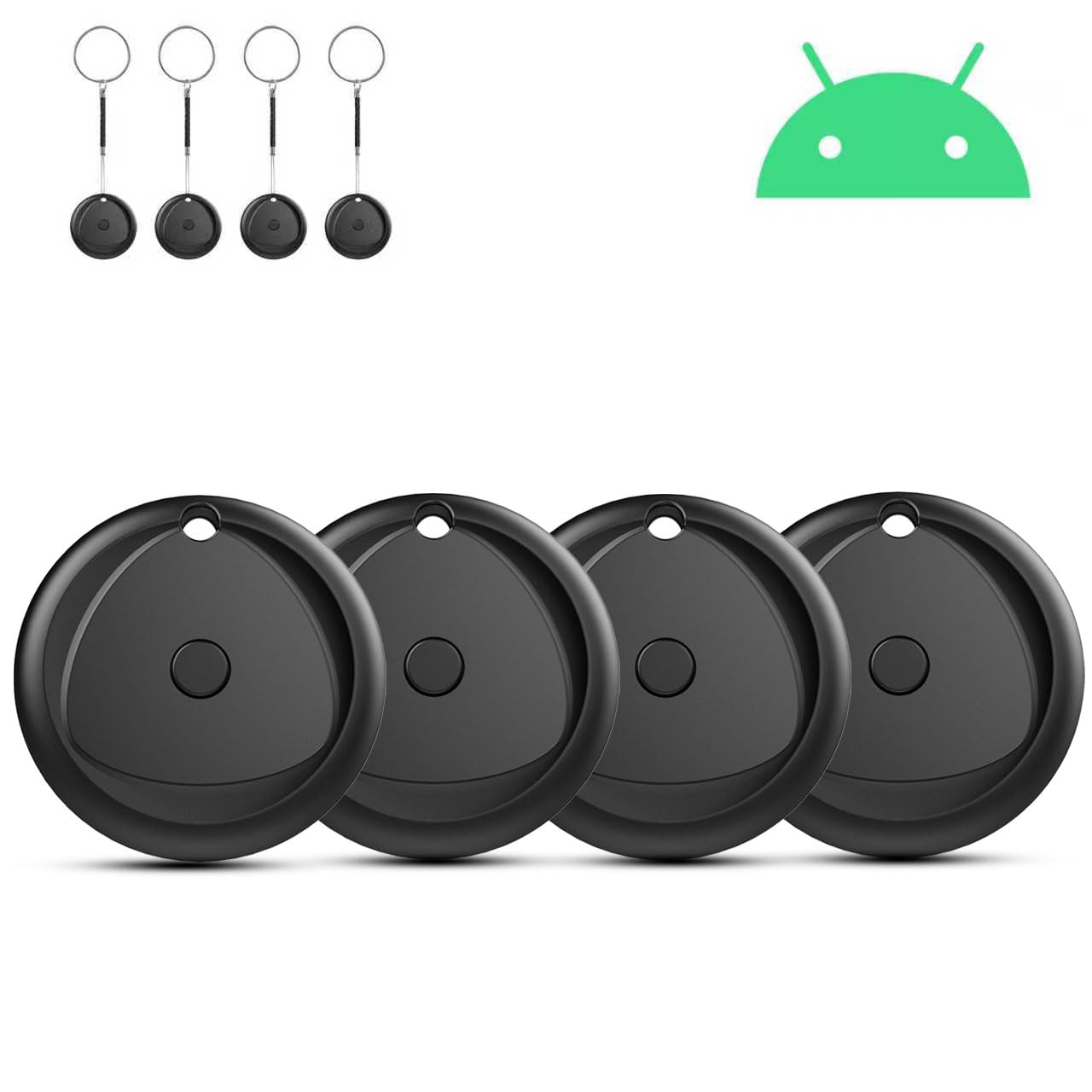 Android Tarcker Tags 4-Pack Work with Find Hub App for Luggage, Backpack, Bag, Keys Finder, Smart Tag with 80dB Loud Alarm Volume, Replaceable Battery, IP67 Waterproof Item Locator-image-9