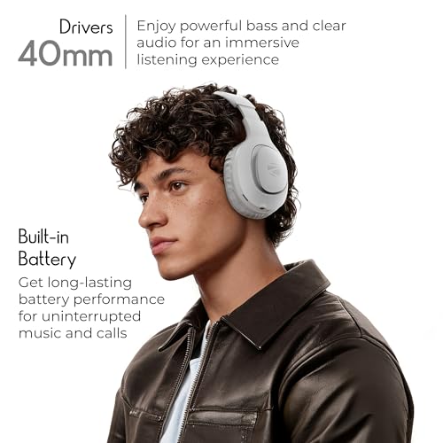 Image of Zebronics Thunder Neo (2026 Upgrade) Wireless Headphone, BT v6.0, True 50hrs Playback, 40mm Driver, ENC, Rapid Charge, Gaming Mode, Dual Pairing, 3 EQ Modes, AUX, Voice Assistant (Silver)