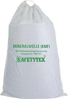 Safetytex KMF Sack 140 x 220 cm - Hochwertiger Big Bag für Mineralfaserabfälle - Transportsack mit Aufdruck und Kordel im Saum - für Mineralfaserabfälle, Glaswolle, Isolierwolle (1 Stück)