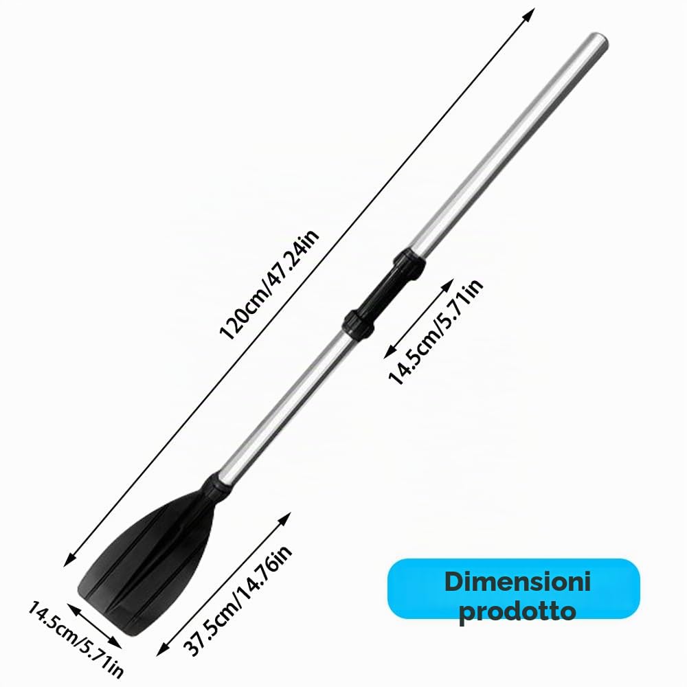 Remi per Barche, 120cm Paddle per Kayak, Alluminio e PVC Pagaia per Kayak da Canoa Gonfiabile, PaddBNGXRle in Alluminio, Accessori per la Nautica
