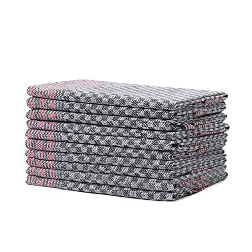 Amago Lot de 10 torchons 100 % coton multi-usages, 50 x 100 cm - Anthracite