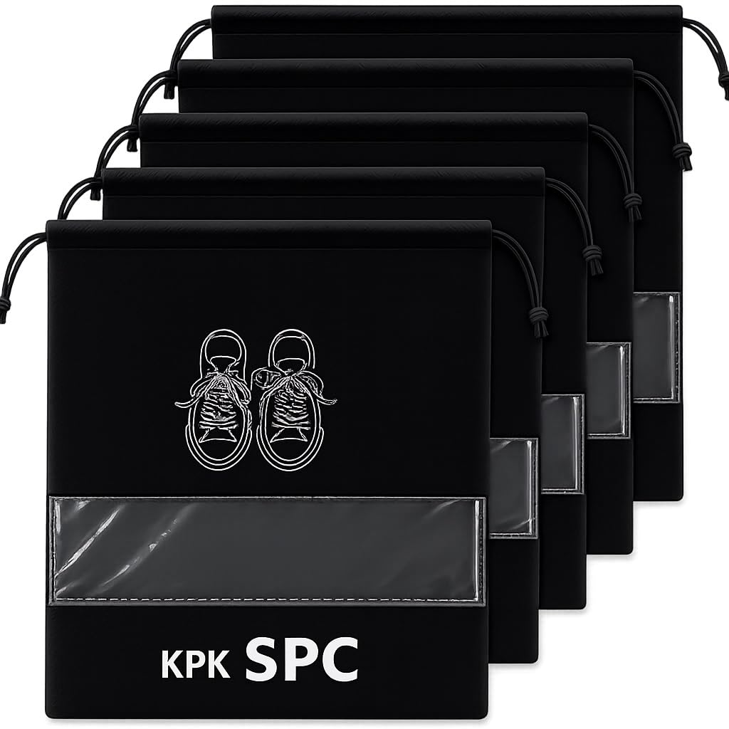 Shoe Bag for Travel Footwear Cover Shoe Storage Organizer, Pack of 4 | Wrapping Protection Chappals Packing Travel Accessories Pouch, Carrying Case, Reusable, Water Resistant, Non-Woven, Dustproof