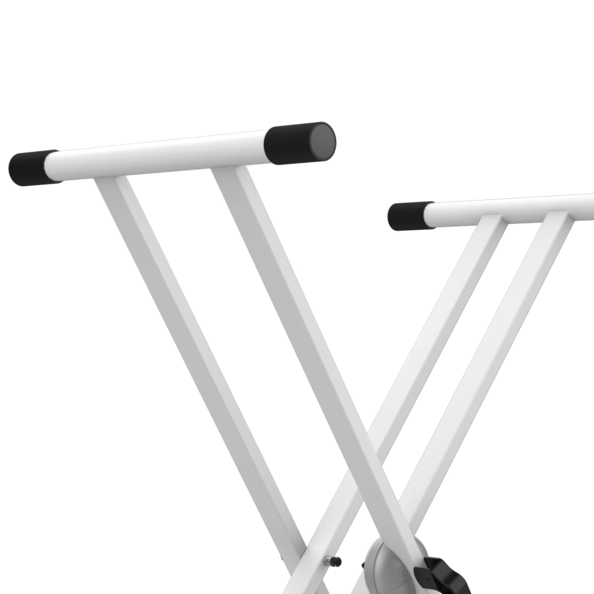 Audibax Onyx 130 White - Support pour Clavier à Ciseaux Double - Support pour Clavier de Musique Électronique - Réglage Easy Lock Ball Joint - Charge 50 kg - Pour Claviers à 61, 76 et 88 Touches