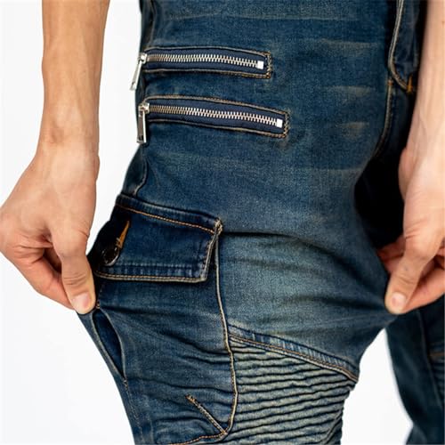 BEDSETS Pantaloni da Moto, per Uomo, Jeans in