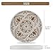 Hanobe Decorative Serving Tray Round: Farmhouse Coffee Table Decor Boho White Mandala Trays for Living Room Kitchen Bathroom Display