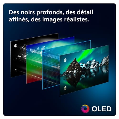 Philips Ambilight 48OLED809 Smart TV OLED 4K - Écran 48 Pouces, Plate-Forme P5 AI Perfect Picture Ultra HD, Google TV, Dolby Vision et Son Dolby Atmos, Fonctionne avec Alexa et Google Assistant