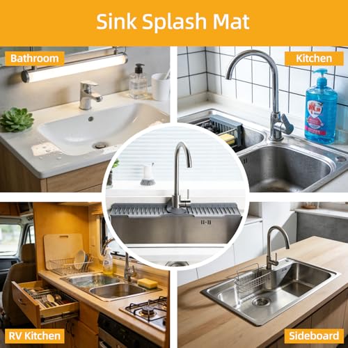 24" Silicone Sink Mat for Kitchen(Released in 2026), 2 PCS Beige by Jinsg Tech - Used condition - Image 8