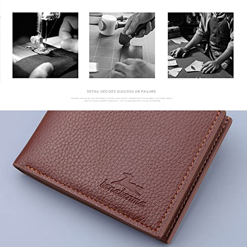 Image of Slim Wallet for Men with Coin Purse, Minimalist Wallet with Zipper, Bifold Mens Wallets with Credit Card Holder, PU Leather Men's Wallet with Money Clip, Carteras Para Hombres (BROWN)