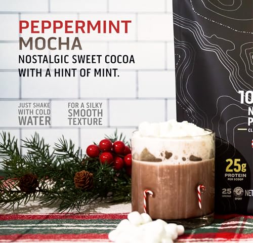 Image of Ascent 100% Whey Protein Powder - Post Workout Whey Protein Isolate, Zero Artificial Flavors & Sweeteners, Gluten Free, 5.5g BCAA, 2.6g Leucine, Peppermint Mocha 1.7 lb