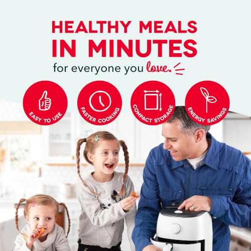 Image of Dash Tasti-Crisp Air Fryer - AirCrisp Technology - Compact Design with Adjustable Temperature Control - Nonstick Fry Basket & Auto Shut-Off Feature - 2.6 Quarts - White