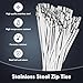 100 Pcs 11.8” Stainless Steel Zip Ties, Metal Zip Ties304 anti-corrosion and Anti-rust, Metal Zip Ties Heavy Duty Outdoor Suitable for Electronics Industry, Gardening, Agriculture