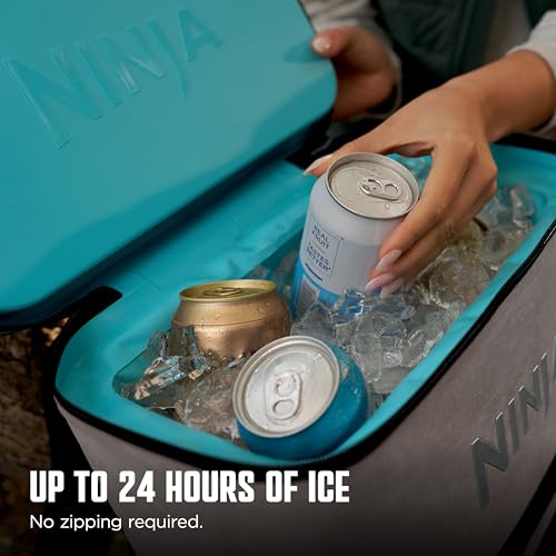 Image of Ninja FrostVault Go Can Soft Cooler, 24 /36 Can, Leak Proof, Built-In Cup Holder, 2 Ice Packs & Dry Storage Drawer, Polyester Insulation, Hiking, Camping, Picnic
