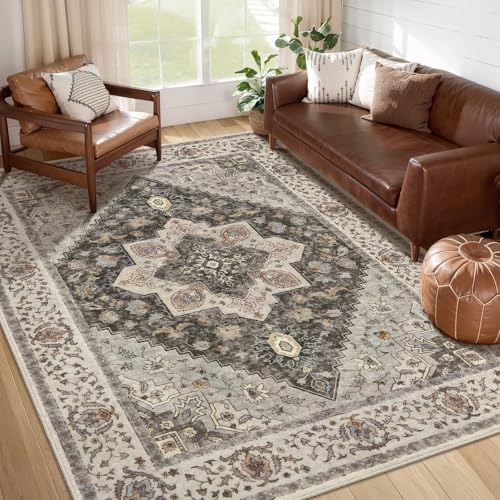 Image of Tangsoo Farmhouse 6x9 Washable Area Rugs for Living Room, Non Slip Rug