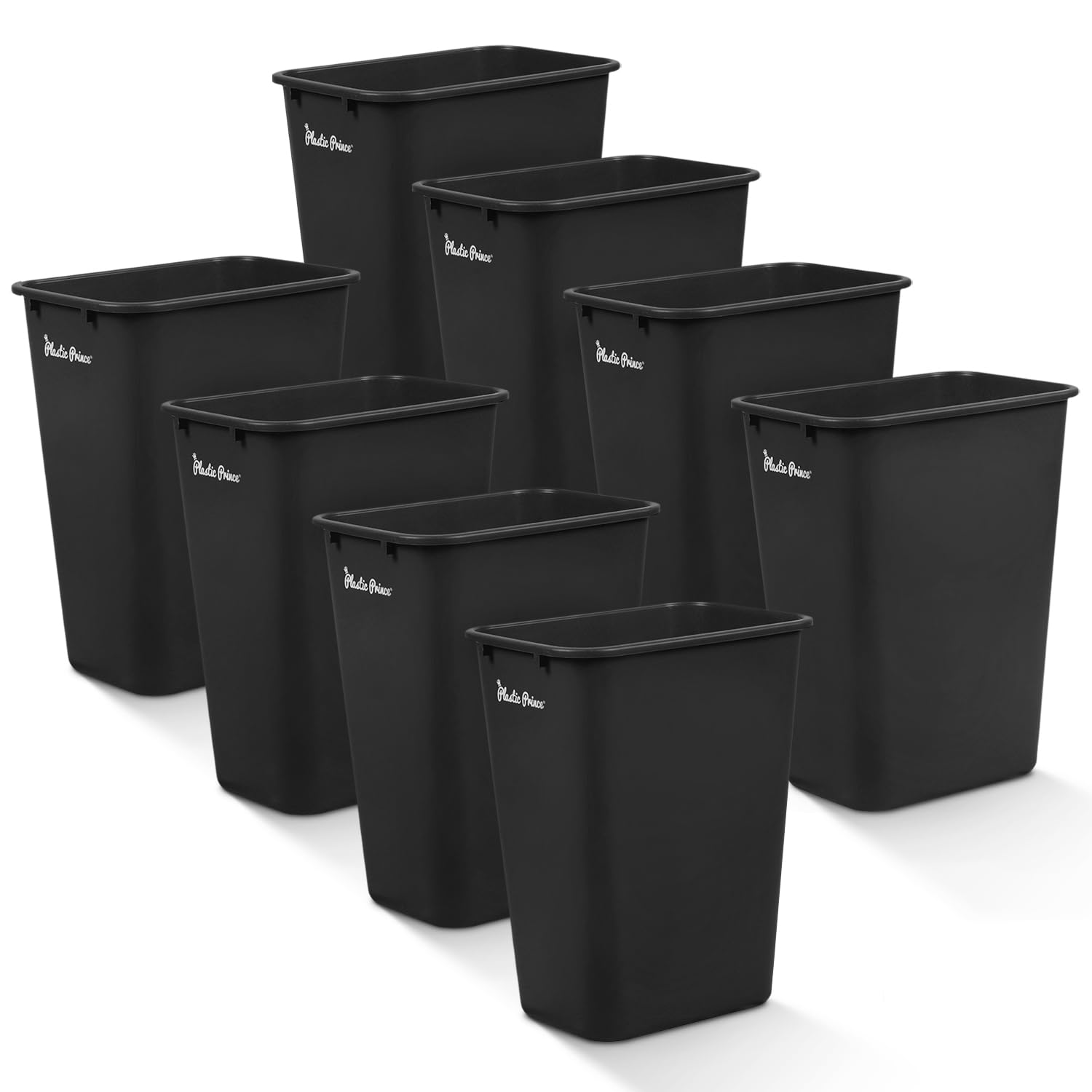 10 Gallon Trash Can Black Waste Basket for Kitchen Bathroom Office 40 Qt Garbage Bin Fits Under Desk