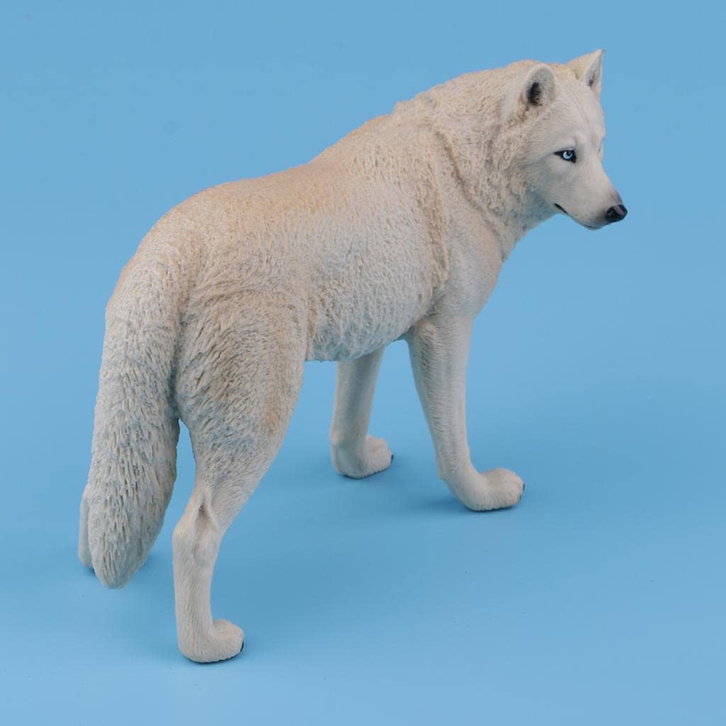 Wolf Modellino Animale Modellino Lupo Simulazione Giocattolo Figure Animali Selvatici Modello Lupo PVC Sicuro Adatto a Decorazione Casa Ornamento, Beige