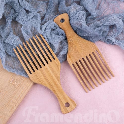 Peine de Bambú Afro para Cabello Rizado 2 Pack miniatura 3