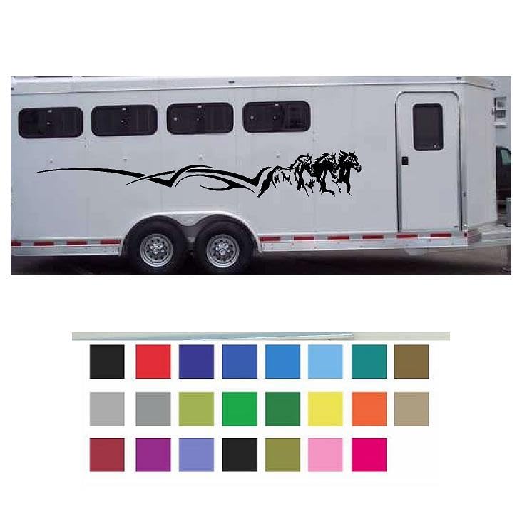 Amazon.com: Pair of Horse Trailer Decal Stickers Running Horses and ...