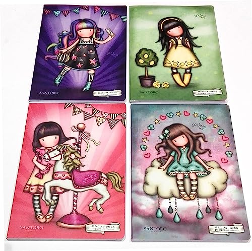 Cahier Gorjuss compatible avec Santoro London 4 pièces école rigo B + porte-clés brillant + marque-page gratuit