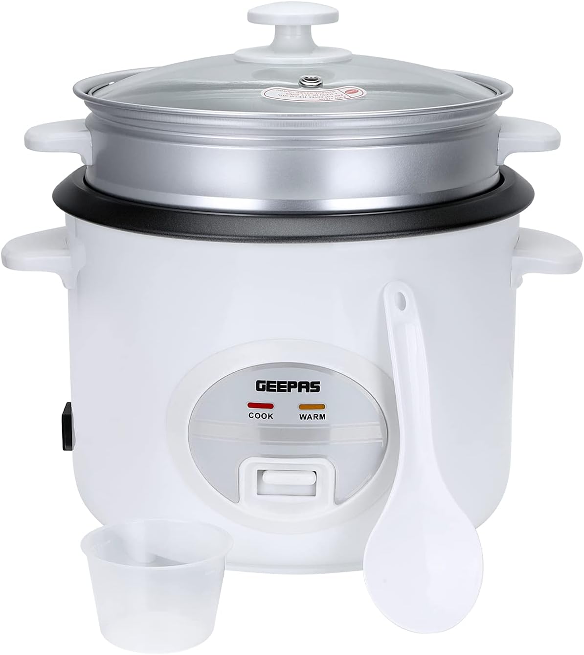 Geepas Rice Cooker & Steamer with Keep Warm Function, 1.8L 700W