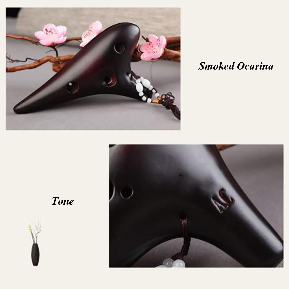 Ocarina 12 Hoyos Alto C Smoldering Ocarina AC Colección Profesional de Ocarina Cafe para Principiantes