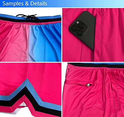 KXK Men’s Mesh Basketball Shorts,Athletic Shorts Gym Running Training Shorts with Pockets4