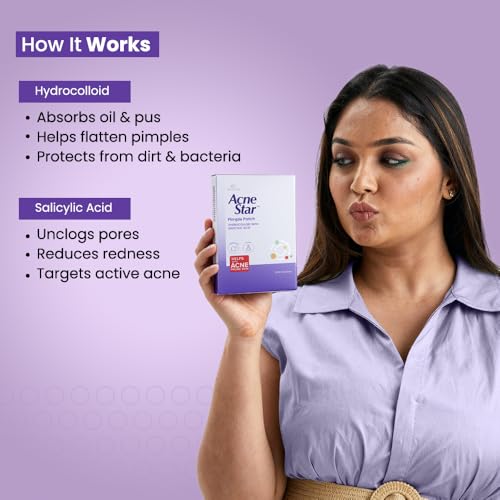 Image of Acnestar Anti-Acne Pimple Patch | Hydrocolloid | Clears Pimples | Invisible Spot Cover | 36 Patches | SLS & Paraben Free