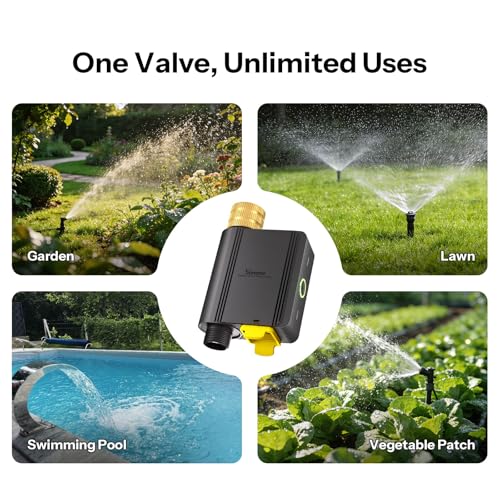 Image of SONOFF SWV-ZNU Hydro ONE Lite Zigbee Smart Sprinkler Timer, Brass Inlet, Weather-Adaptive Scheduling Irrigation for Garden, 4 AA Battery Powered, Requires Zigbee Hub, No Flow Meter, Compatible with HA