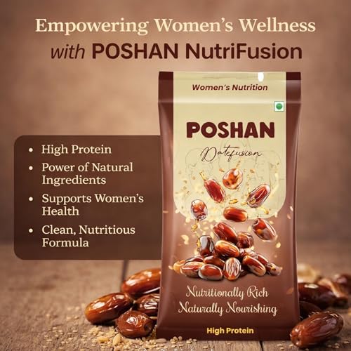 Image of POSHAN Women's Nutrition Datefusion Protein Bar, 40 g | 8g Protein with 4G Fiber |No Added Sugar, 100% Vegetarian & Gluten-Free| Made with Dates, Ragi and Superfoods| No Trans Fat| Pack of 1