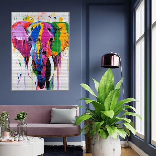 Activite manuelle pour murale décor grand format 5D éléphant