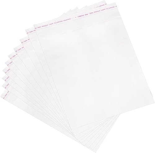uxcell 100 bolsas transparentes para violonchelo, 8 x 10 pulgadas, de plástico OPP, autoadhesivas, bolsas de polietileno para embalar galletas,